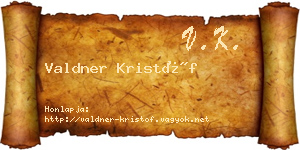 Valdner Kristóf névjegykártya